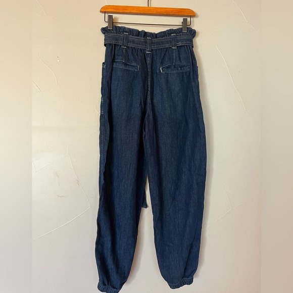 Ralph Lauren Denim Paper Bag Waist Pants Tie Belt Joggers Women's‎ - Picture 5 of 15